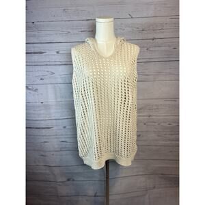 Knit Beige Sleeveless Hoodie Artelier Nicole Miller XL